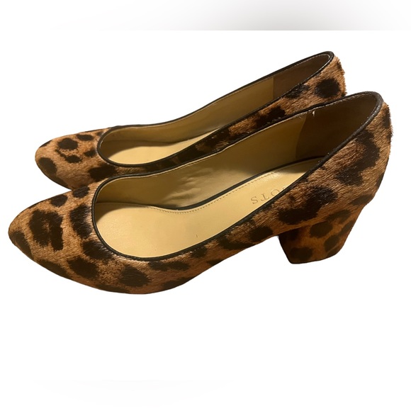 NWOT Talbots Women's Shoes Leopard Print Cow Leather Heels - Picture 4 of 5